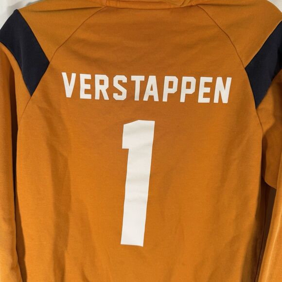 Red Bull Racing Hoodie Men's XS Orange Pockets Pullover Verstappen 1 Pullover - Picture 10 of 11